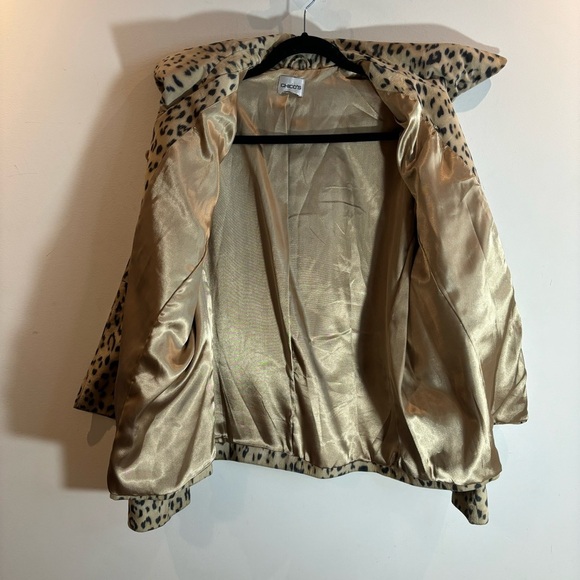 CHICO’S Sz 18 (estimated) Animal Print Turned Collar Leather Lined Jacket Coat - Picture 7 of 7